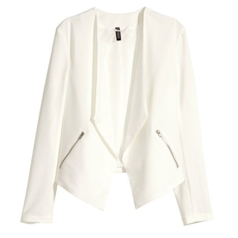 Off White Crepe Blazer